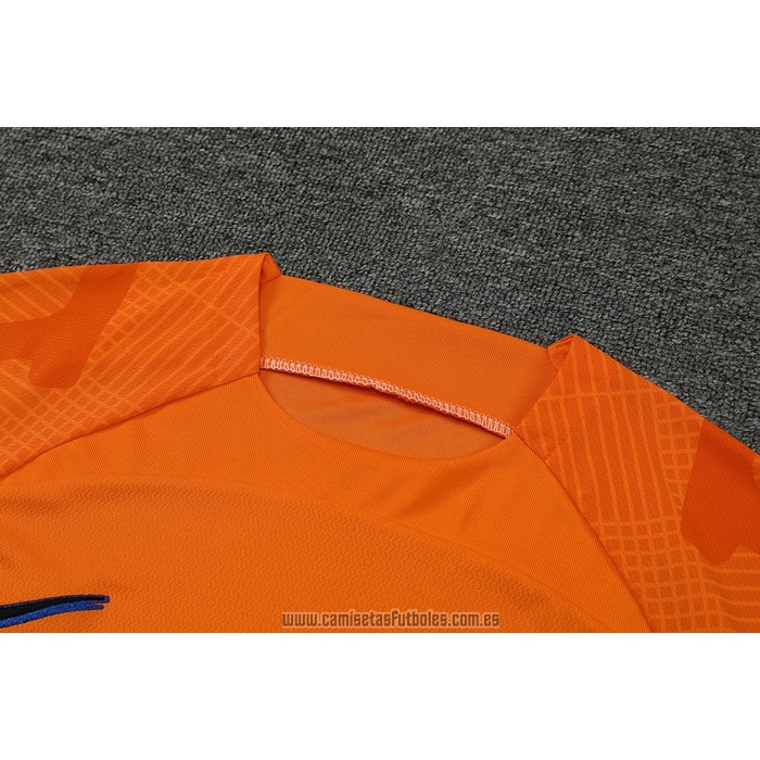 Chandal del Barcelona Manga Corta 2022-2023 Naranja - Pantalon Corto